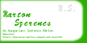marton szerencs business card